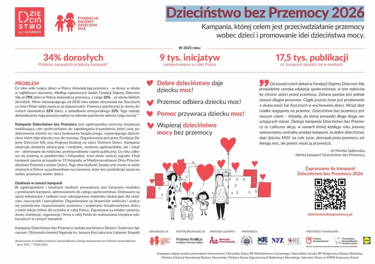 Read more about the article Dzieciństwo bez Przemocy 2026
